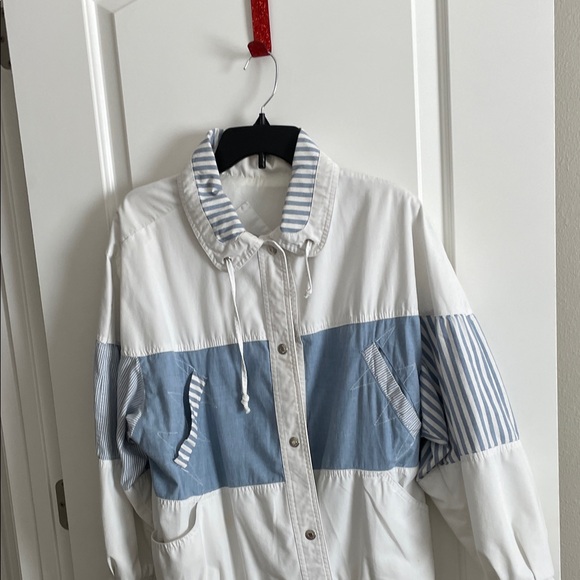 Jackets & Blazers - Stylish Women's Jean Jacket in Blue and White